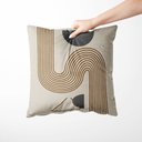 Ver imagem 2 de Almofada Decorativa Bege Estampado 40x40cm Vega Marrom/Chumbo