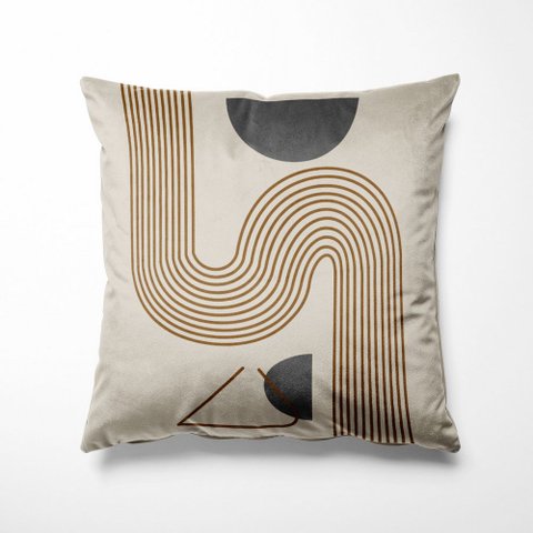 Almofada Decorativa Bege Estampado 40x40cm Vega Marrom/Chumbo