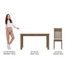 Ver imagem 4 de Conjunto Sala de Jantar Madesa Medelin Mesa Tampo de Madeira com 6 Cadeiras - Rustic/crema/bege