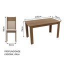 Ver imagem 3 de Conjunto Sala de Jantar Madesa Medelin Mesa Tampo de Madeira com 6 Cadeiras - Rustic/crema/bege