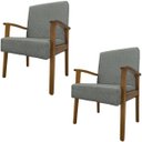Ver imagem 1 de Kit 2 Poltrona Decorativa Sala Estar Jade Veludo Cinza