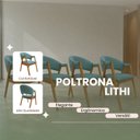 Ver imagem 5 de Conjunto 4 Poltronas Jantar Lithi Elegante Sala Recepção Espaços Gourmet em Linho
