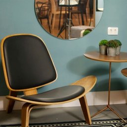 Poltrona Shell Hans Wegner Freijó com Preto - 4