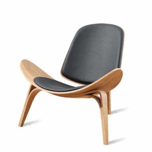 Poltrona Shell Hans Wegner Freijó com Preto