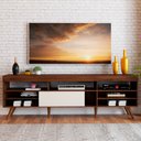 Ver imagem 2 de Rack para TV Até 55 Polegadas Celta Pé Retrô Seda/Off White - Panorama Móveis