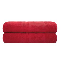 Toalha de Banho Gigante Banhão Algodão Várias Cores - Vermelho - 5
