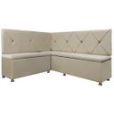 Ver imagem 1 de Kit Canto Alemão 4 Lugares com Baú Veludo Bege 1,25x1,60m Sofa Store