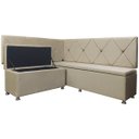 Ver imagem 3 de Kit Canto Alemão 4 Lugares com Baú Veludo Bege 1,25x1,60m Sofa Store