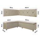 Ver imagem 6 de Kit Canto Alemão 4 Lugares com Baú Veludo Bege 1,25x1,60m Sofa Store