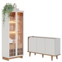 Ver imagem 1 de Cristaleira Guanabara Off White Freijó com Aparador Buffet Jurerê Off White Matte Freijó - Colibri