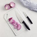 Ver imagem 4 de Kit para Carnes e Legumes Plenus Lâminas Inox Cabos Preto e Tábua 3 Peças - Tramontina 23498014