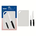 Ver imagem 2 de Kit para Carnes e Legumes Plenus Lâminas Inox Cabos Preto e Tábua 3 Peças - Tramontina 23498014