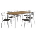 Ver imagem 5 de Conjunto: Mesa Sala Jantar Reno C/ Tampo Madeira 160cm e 6 Cadeiras Portugal Cromada/branco 106 -