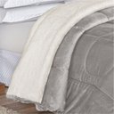 Ver imagem 2 de Edredom Bariloche King Dupla Face Sherpa Toque Lã Carneiro - Cinza Top Chick