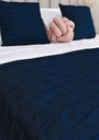 Ver imagem 1 de Peseira Drapeada Line Dupla Face em Veludo Cama Solteiro Cor:Azul Marinho