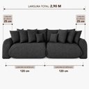 Ver imagem 4 de Sofá Retrátil 6 Lugares Veludo Armani 2,90 Mts Sage