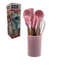 Ver imagem 1 de Conjunto de Utensilios Silicone 8 Pecas Fouet Concha Pincel Pegador Rosa