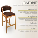Ver imagem 4 de Kit 02 Banquetas Alta com Encosto Madeira Charmy Courissimo:Courissimo/Whisky