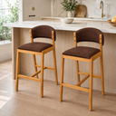 Ver imagem 1 de Kit 02 Banquetas Alta com Encosto Madeira Charmy Courissimo:Courissimo/Whisky