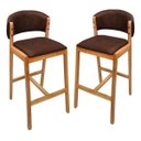 Ver imagem 5 de Kit 02 Banquetas Alta com Encosto Madeira Charmy Courissimo:Courissimo/Whisky