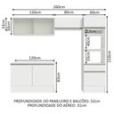 Ver imagem 4 de Armário de Cozinha Completa 260cm Branco Topazio Madesa 01