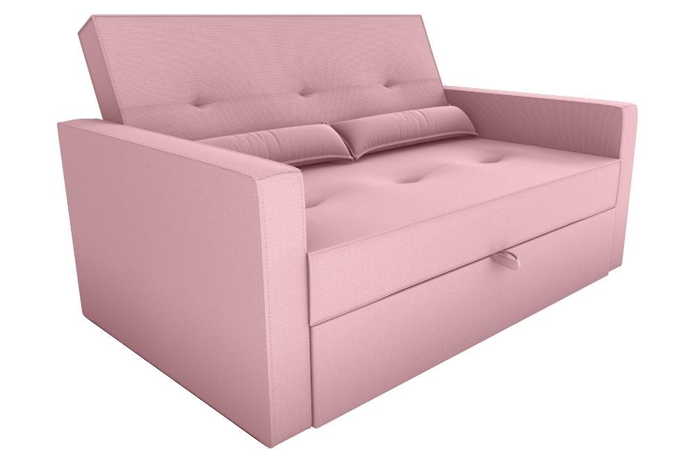 Sofá Cama 2 Lugares 140cm Anne Veludo Turkey Rosa Matrix