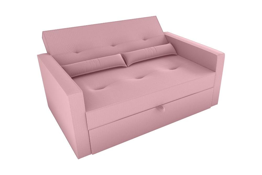 Sofá Cama 2 Lugares 140cm Anne Veludo Turkey Rosa Matrix - 2