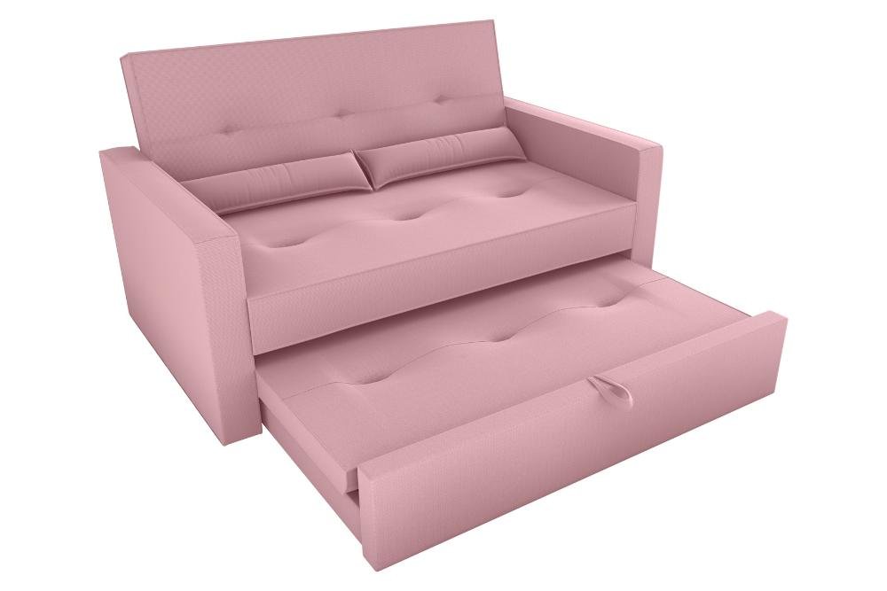 Sofá Cama 2 Lugares 140cm Anne Veludo Turkey Rosa Matrix - 5