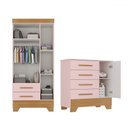 Ver imagem 2 de Quarto Infantil Completo Soninho 4 Portas 6 Gavetas Rosa/cinamomo - Panorama Móveis