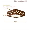 Ver imagem 3 de Luminária Decorativa Madeira Plafon Enseada Quad 40cm:Pau Ferro