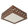 Luminária Decorativa Madeira Plafon Enseada Quad 40cm:Pau Ferro - 7