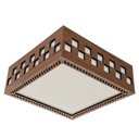 Ver imagem 7 de Luminária Decorativa Madeira Plafon Enseada Quad 40cm:Pau Ferro