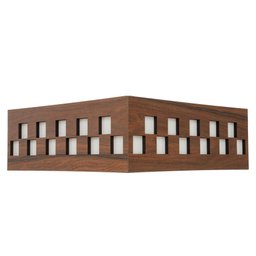 Luminária Decorativa Madeira Plafon Enseada Quad 40cm:Pau Ferro - 8