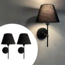 Ver imagem 1 de Kit 2 Arandelas de Parede Clássica com Interruptor e Cúpula Preto Ref 19 Decoração Casa Sala Quarto