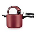 Ver imagem 3 de Panela de Pressão Antiaderente Cor Vermelho 4,5l C/visor Mta Cor Cereja