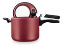 Ver imagem 3 de Panela de Pressão Antiaderente Cor Vermelho 4,5l C/visor Mta Cor Cereja
