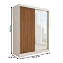 Ver imagem 3 de Guarda-roupa Solteiro Vulcan 2 Portas 4 Gavetas com Espelho 100% Mdf - Panorama Móveis