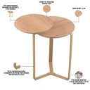 Ver imagem 5 de Mesa Lateral para Sala de Estar 2 em 1 Pés Metálicos Dari A03 Hanover Dourado - Lyam Decor