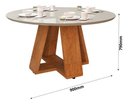 Ver imagem 2 de Mesa de Jantar Redonda com Tampo de Vidro para Sala de Estar e Cozinha:off White