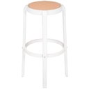 Ver imagem 3 de Banqueta Alta Fitz em Polipropileno Branco Assento Simulando Rattan
