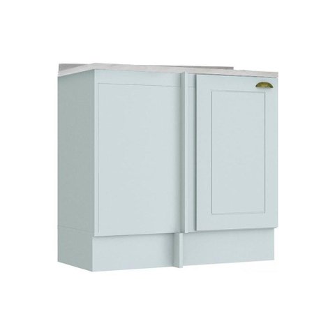Gabinete de Cozinha Modulado Balcão Canto Reto Americana c/Tampo Branco - Henn