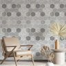 Papel de Parede Hexagonal Textura Cinza-60x300cm - 1