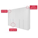 Ver mais imagens de Guarda Roupa 6 Portas 6 Gavetas 100% Mdf Easy Space com Pés Branco Lopas