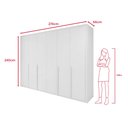 Ver imagem 5 de Guarda Roupa 6 Portas 6 Gavetas 100% Mdf Easy Space com Pés Branco Lopas