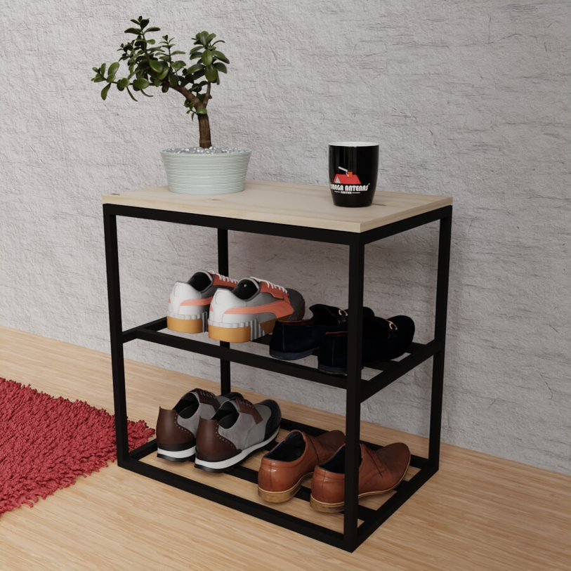 Ver imagem 3 de Sapateira Estilo Industrial Ideal para Hall de Entrada 30x40cm