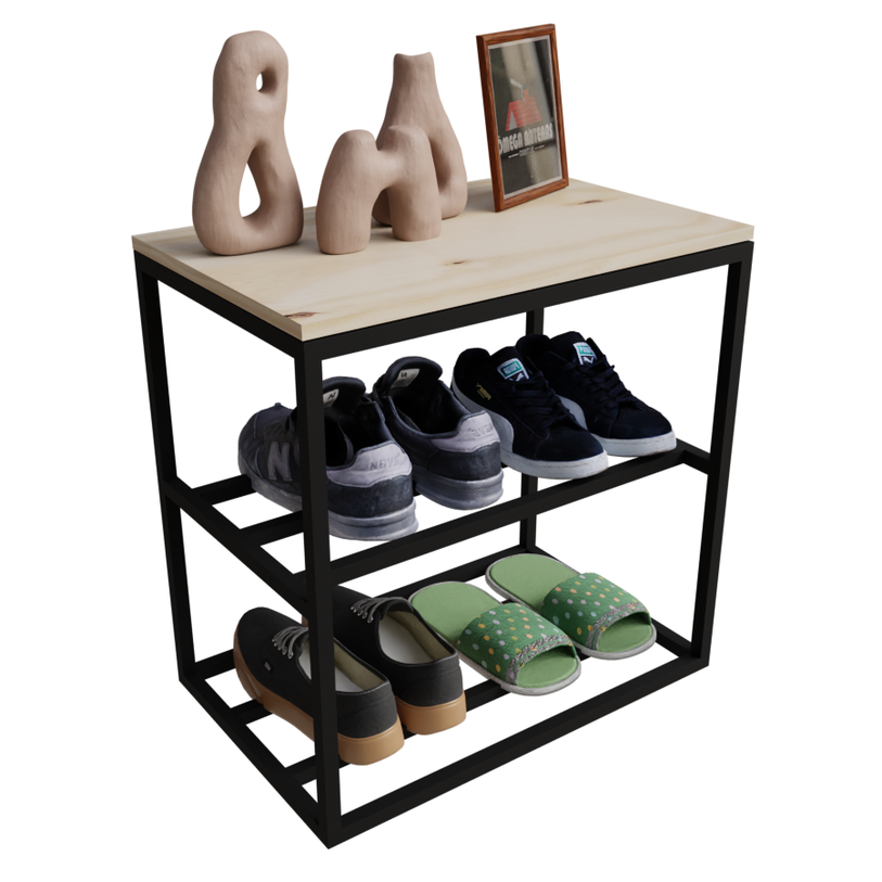 Sapateira Estilo Industrial Ideal para Hall de Entrada 30x40cm