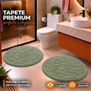 Ver imagem 3 de Kit Tapete para Banheiro Veneza Toque de Seda Redondo 0.66cm Cor:Verde Jade;Quantidade:2 Unidades