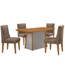 Ver imagem 2 de Mesa de Jantar Diane 120cm Tampo Mdf Laminado com 4 Cadeiras Isadora Moderna Mobília