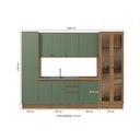 Ver imagem 4 de Cozinha Modulada Celeste Kappesberg 100% Mdf Nogueira/verde Oliva 300cm
