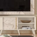 Ver imagem 3 de Rack Com Painel Para TV Até 65 Pol. Cronos Calacata/Off White - Madetec